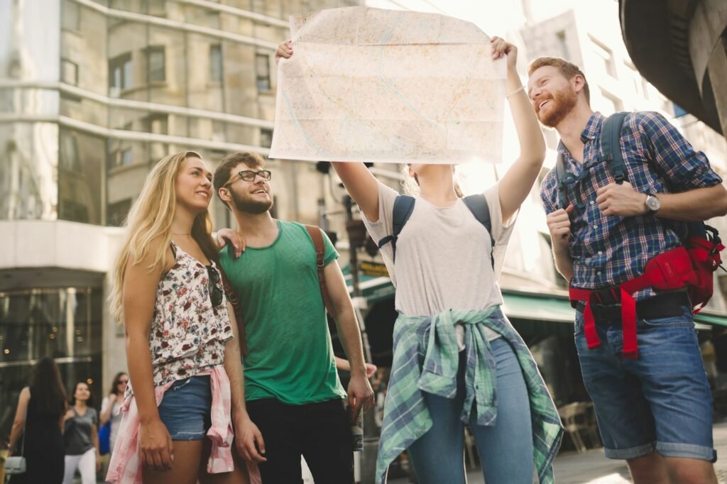 Group led by tour guide